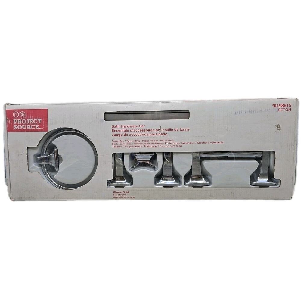 Project Source • Seton 4-Pc Bath Hardware Set • Chrome • NEW (#0198615) [E7]